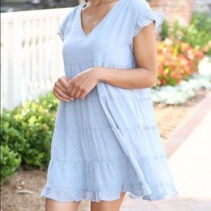 NEW Tiered Swiss Dot Babydoll Dress